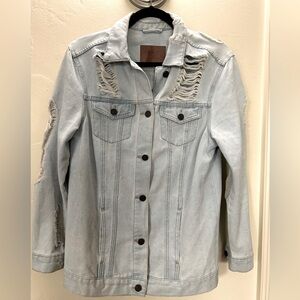 BBJ Light Denim Jean Jacket Distressed